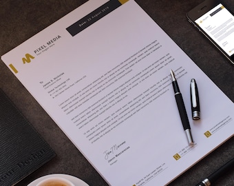 Bearbeitbare Unternehmen Briefkopf Vorlage: Canva, Word, Photoshop, Illustrator (Digitaler Download)