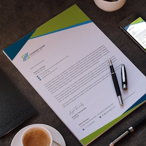 Plantilla de membrete comercial editable en Canva, plantilla de membrete de empresa personalizada para Word, descarga digital, membrete profesional moderno