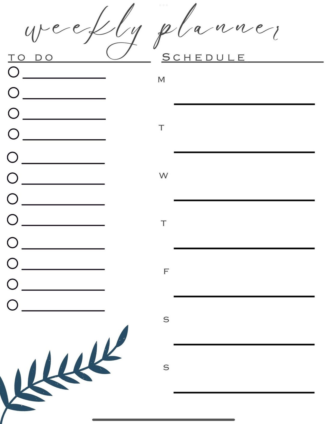 Minimalist Floral Weekly Planner - Etsy