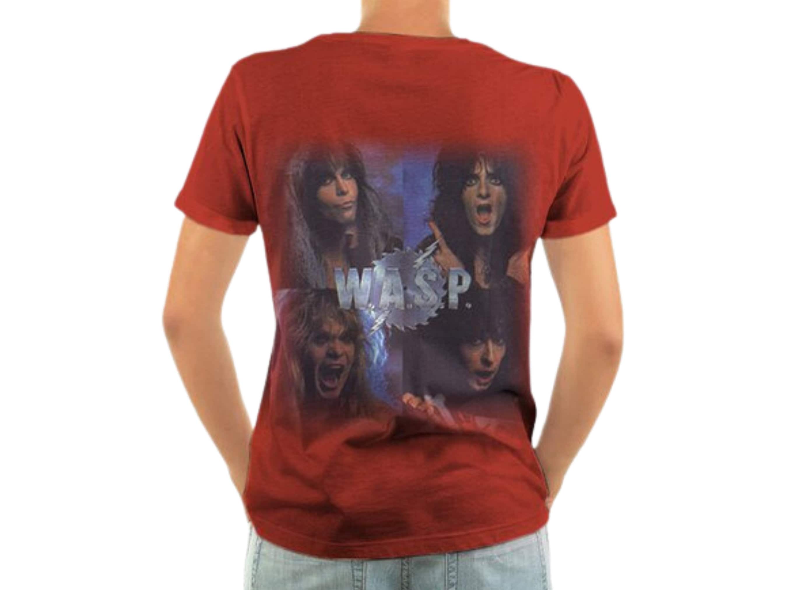 T-shirt Vintage WASP Music Band En Coton Blanc - Tailles S à 2XL - Homme/Femme - Neuf Avec étiquettes