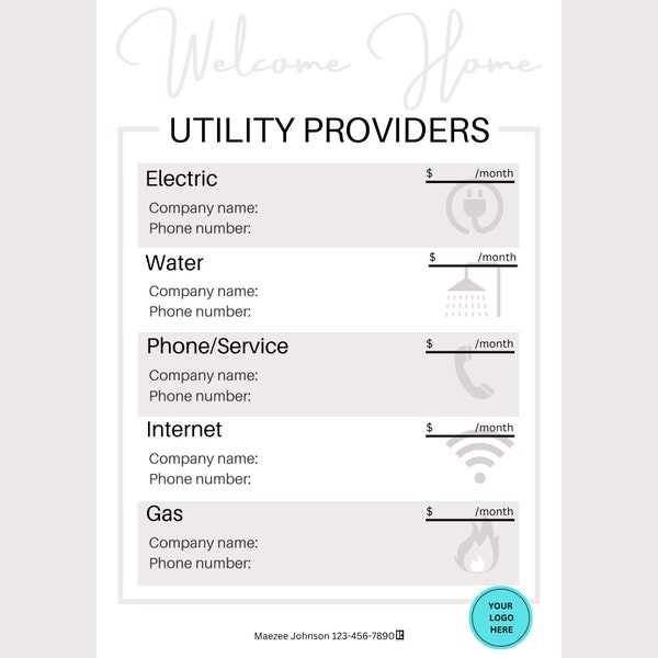 Real Estate Utility Sheet Etsy
