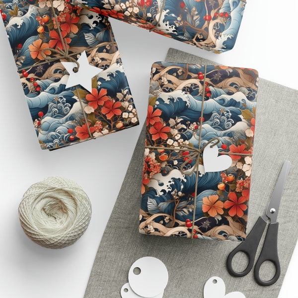 Japanese Theme Christmas Wrapping Papers | Matte or Glossy Wrapping Papers