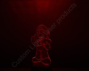 Mario LED nightlights, Mario, Mario & Luigi, Princess Peach, Bowser, ? Box all in 16 colours