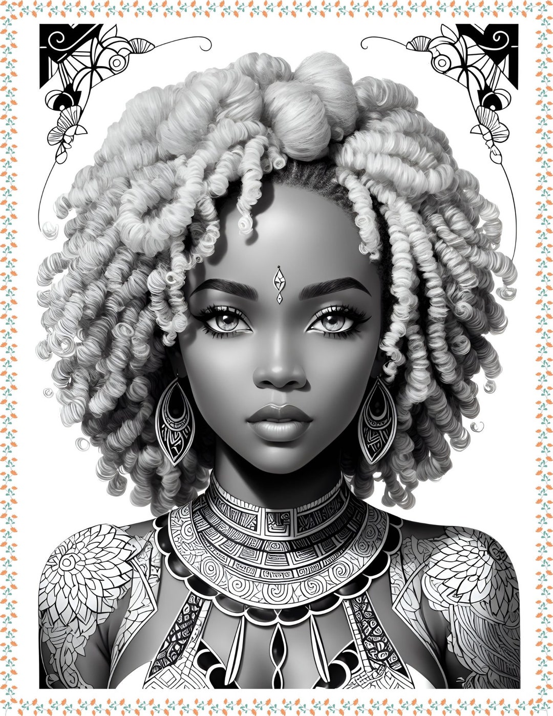 Anime Black Girl Coloring Page/ Digital Download - Etsy