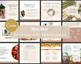 Nutrition Instagram, Nutrition Template, Fitness Instagram, Canva Template, Nutrition Coach, Wellness Instagram Template, Health Instagram