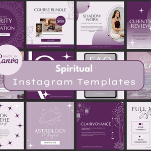 Spiritual Instagram Canva Template, Done for You Instagram Post Spiritual Coach, Healer IG Post Feed, Healing Energy, Astrology Template IG