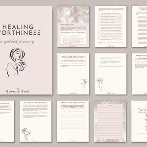 Worthiness Worksheets, Self Worth Inner Child Journal, Self Sabotage, Self Esteem Workbook Inner Critic, Positive Affirmations Printable