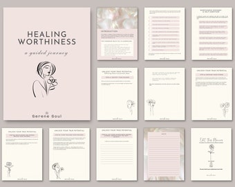 Worthiness Worksheets, Self Worth Inner Child Journal, Self Sabotage, Self Esteem Workbook Inner Critic, Positive Affirmations Printable