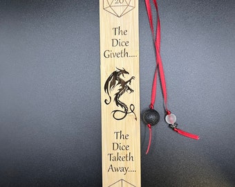 Dice Giveth, Dice Taketh away D20 Bookmark