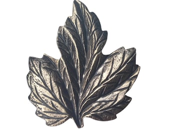 Vintage Gold Toned Foil Leaf Brooch Pin