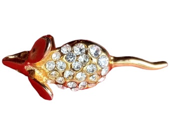 Bijou broche pin's souris alliage doré brooch