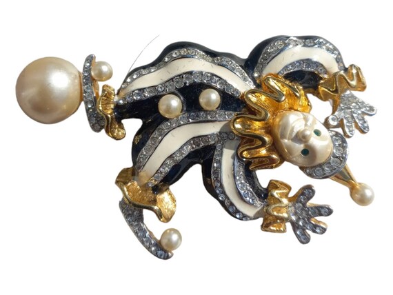 Vintage Kenneth Jay Lane Clown Brooch - image 2