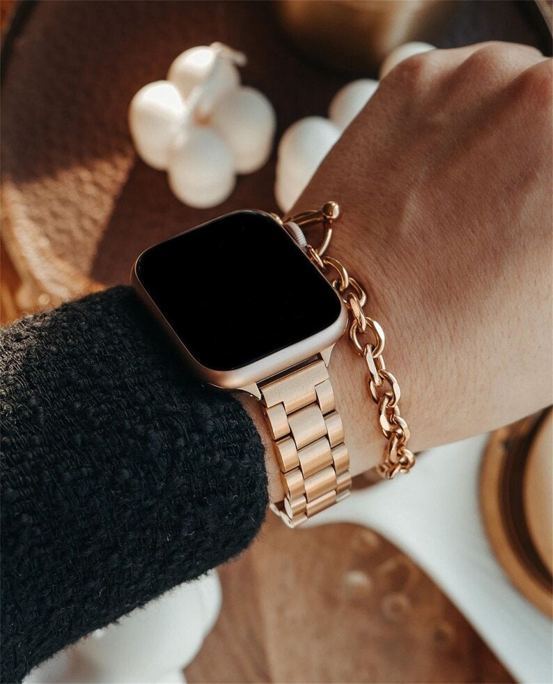 Bracelet 40 mm rose gold compatible avec Apple Watch (Vendu sans la montre)  – Evetane