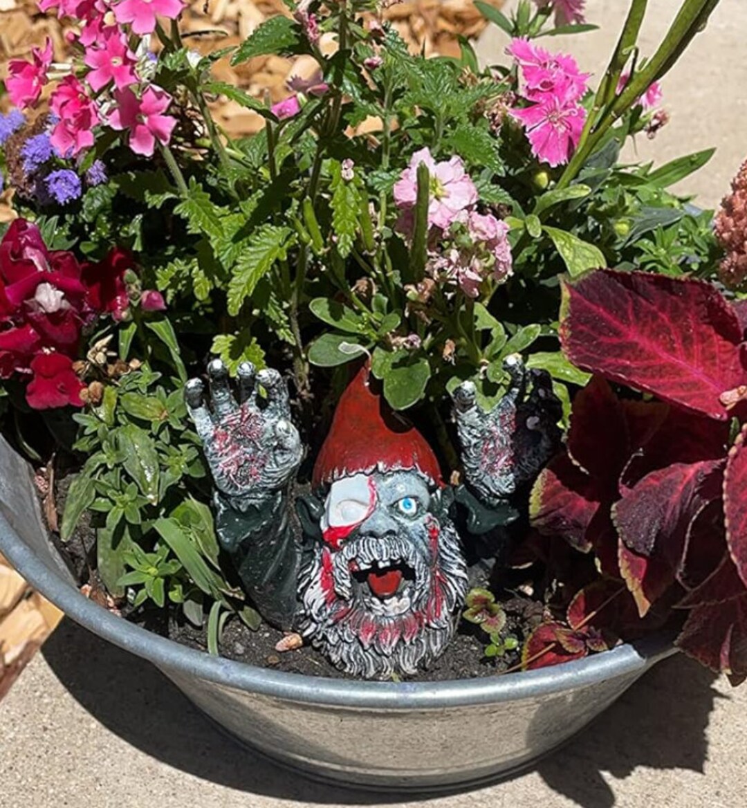 Resin Garden Gnomes Zombie Statues for Outdoor Patio Decor Etsy