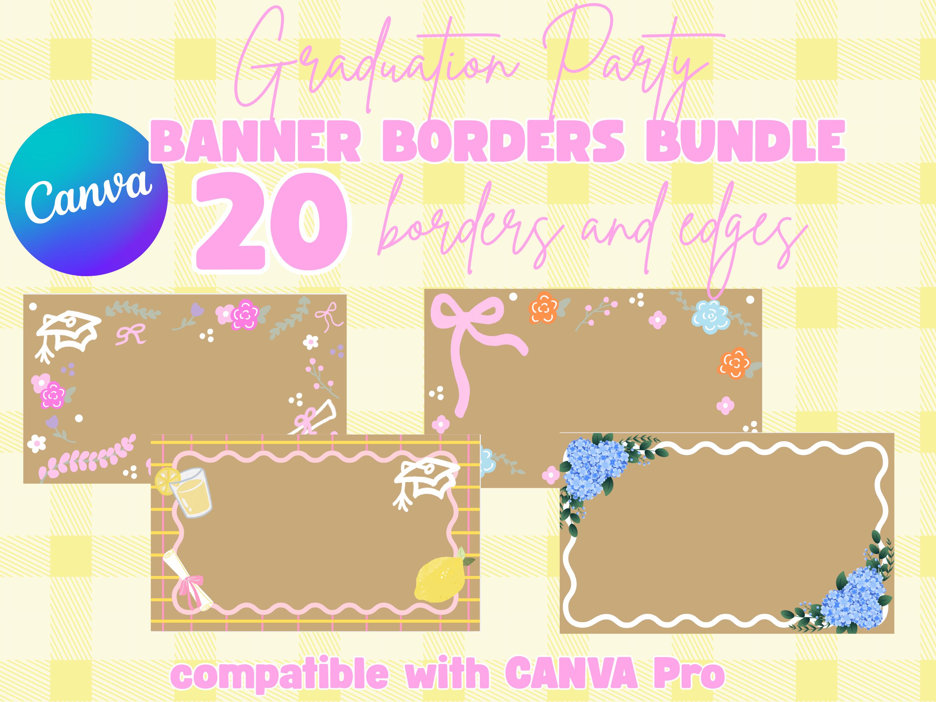 20 Graduation Party Banner Border Templates – Editable Canva Design ...