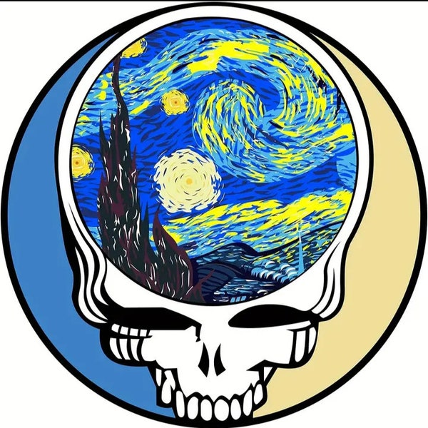 Grateful Dead "Starry Night" Steal Your Face Bumper sticker