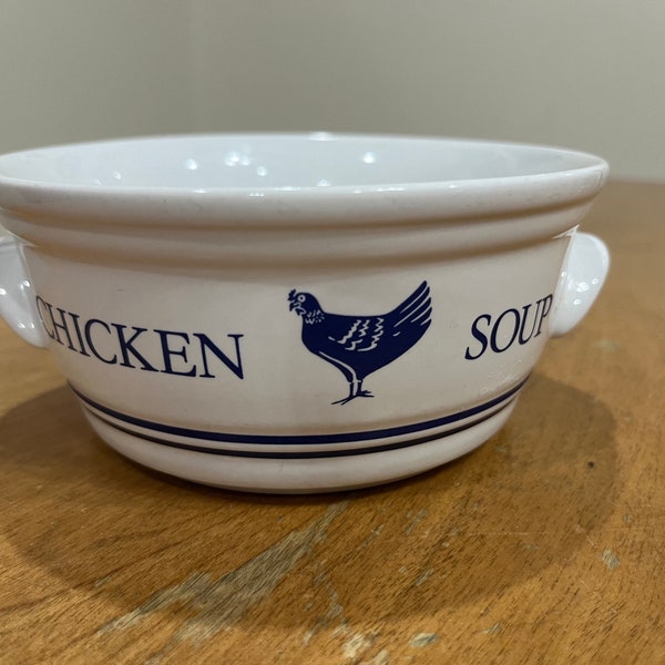 Vintage Handled FTD “Especially for You” Series/ 1980s Chicken Soup Bowl