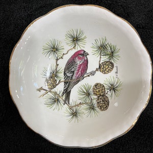 Royal Cauldon England Pine Grosbeak Plate