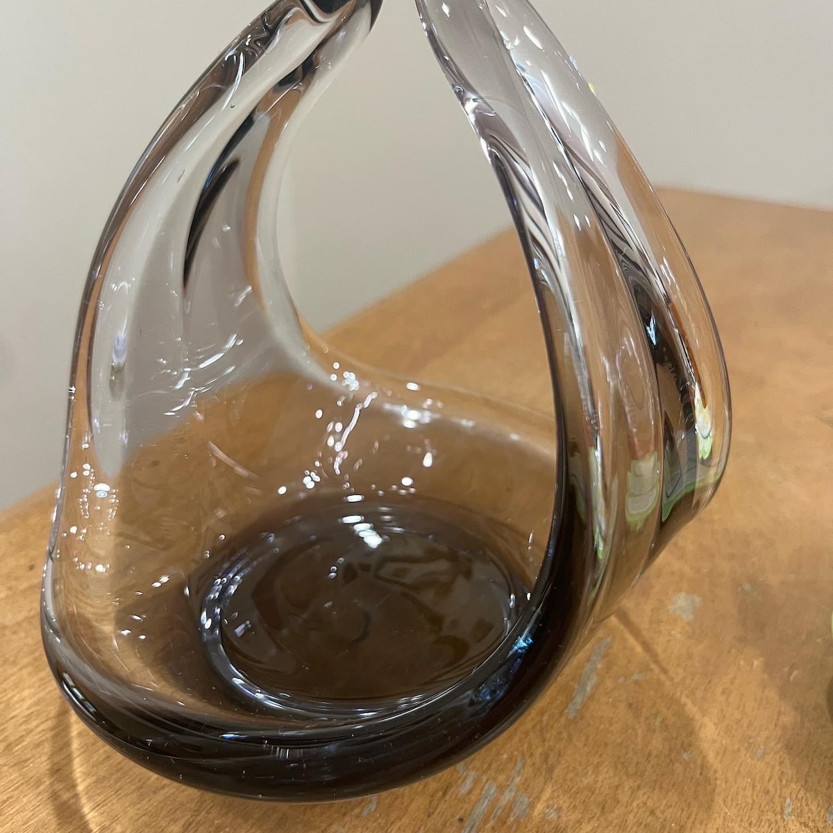 MCM Handblown Open Smokey Grey Swirl Art Decorative Glass - Etsy
