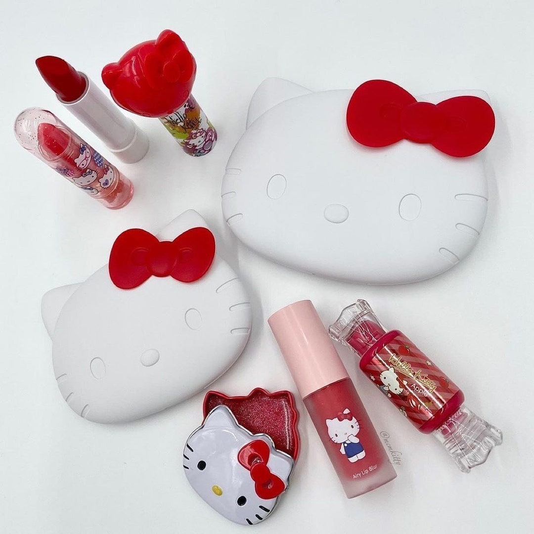 Hello Kitty Compact Mirror Art Deco Mirror LED Sanrio Kawaii Etsy