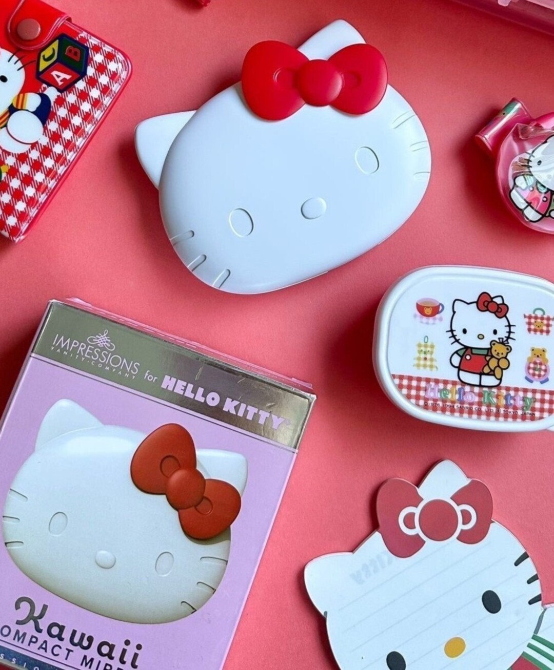 Hello Kitty Compact Mirror Art Deco Mirror LED Sanrio Kawaii Etsy