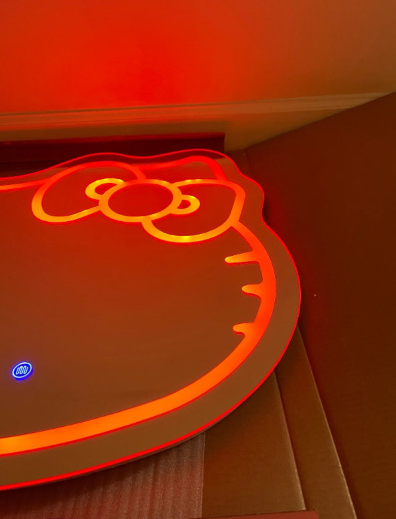Hello Kitty LED Cute Wall Mirror Sanrio Art Deco Mirror Etsy