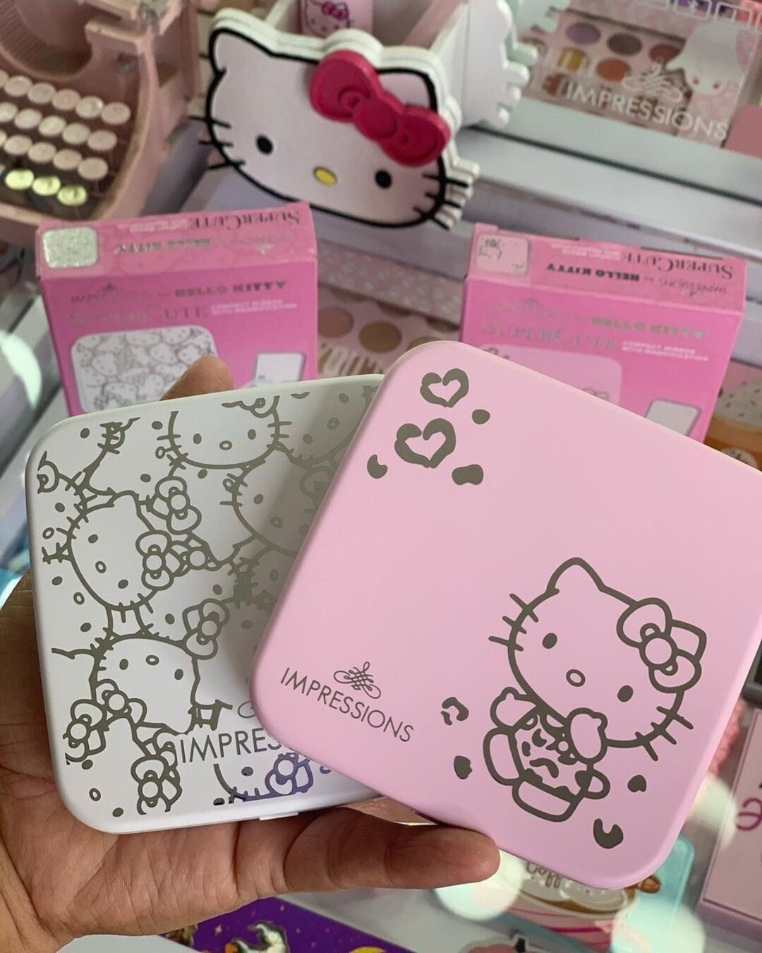 Hello Kitty Compact Mirror LED Sanrio Art Deco Mirror Kawaii Etsy