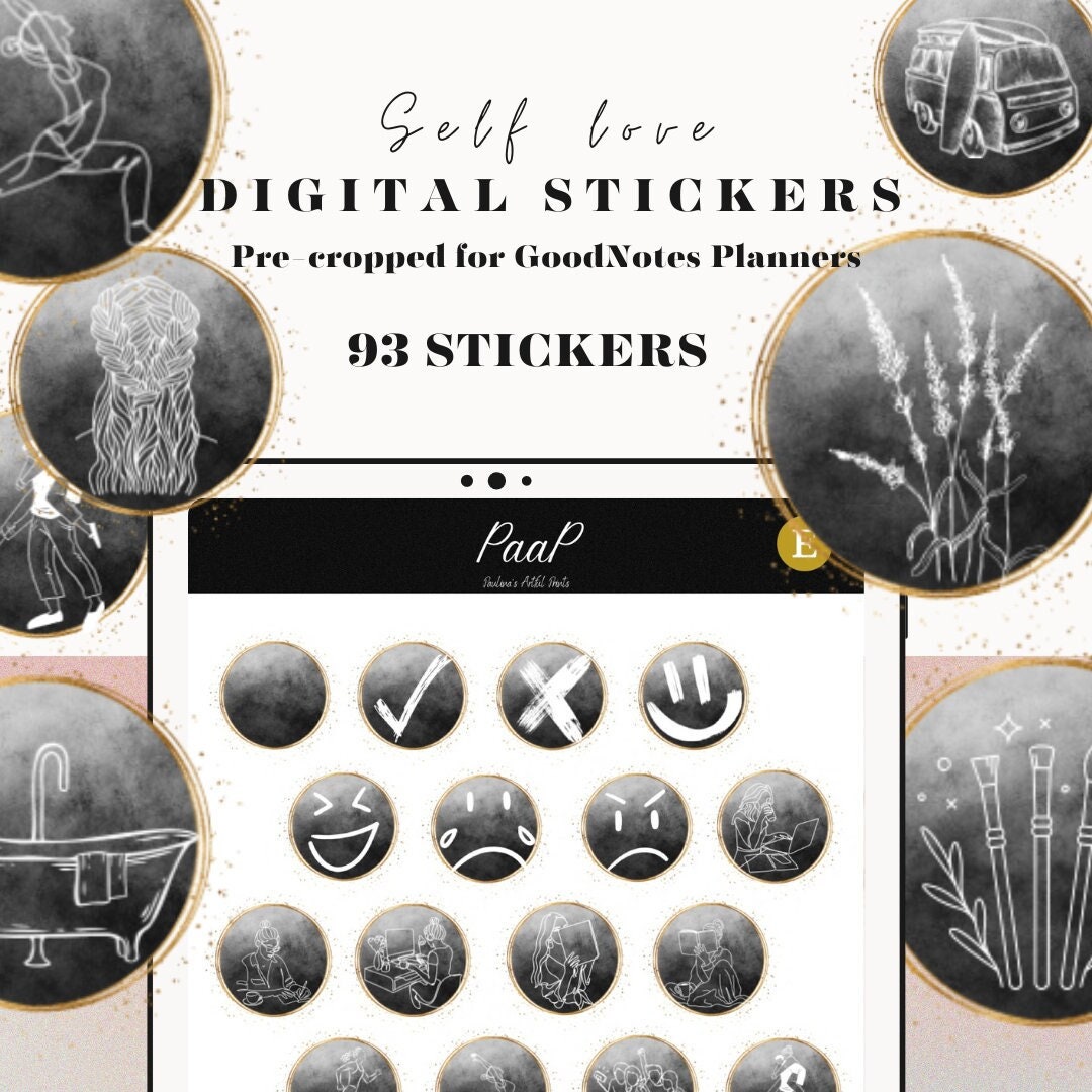 Goodnotes Digital Stickers Self Care 93 Stickers for Her - Etsy Australia