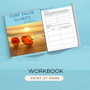 Core Value Clarity workbook PDF download print at home for self-discovery and personal development
