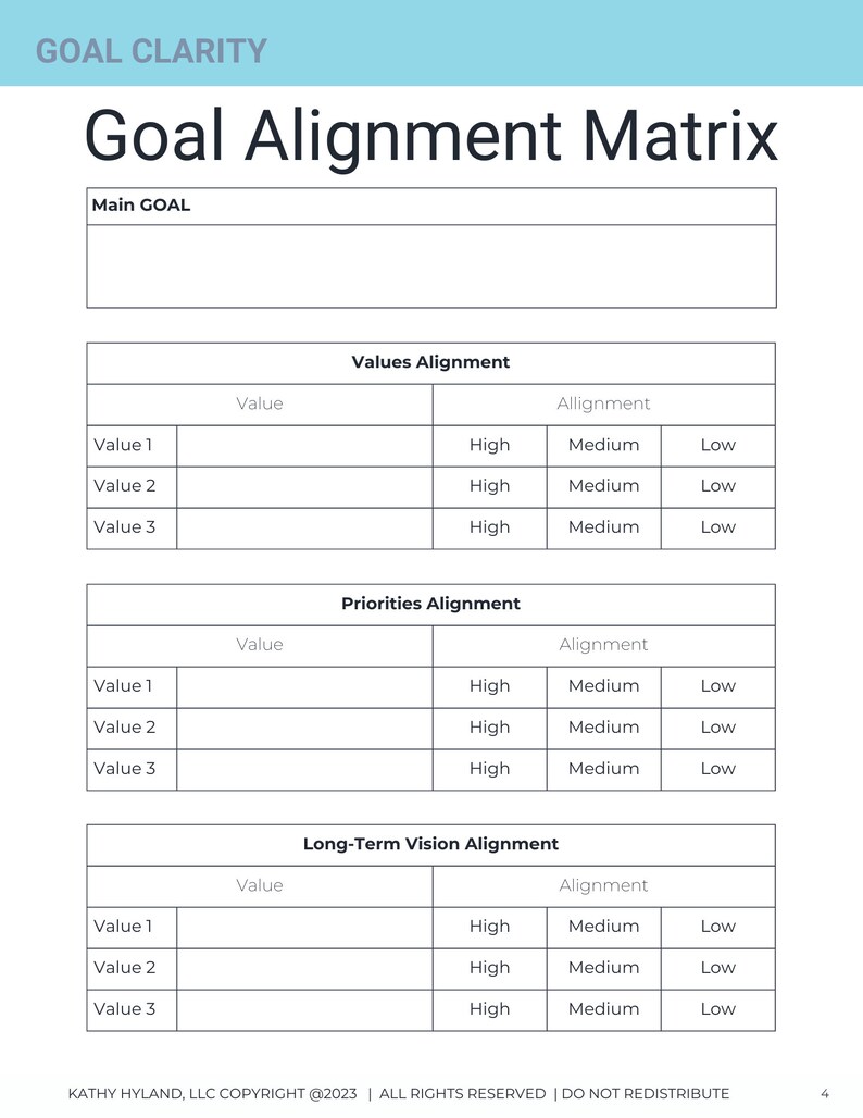 Printable Goal Clarity Workbook |PDF |goal Setting| Personal ...