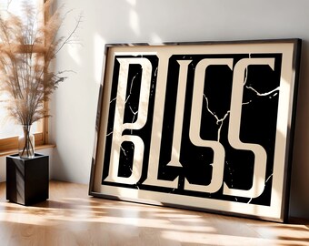 Bliss typografie print badkamer decor kunst aan de muur print over bed modern interieur kamer decor trendy poster afdrukbare kunst positieve prints