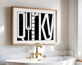 Quirky Forever Typography impresión cartel en blanco y negro arte de pared imprimible decoración moderna del hogar impresión minimalista impresión de moda carteles estéticos