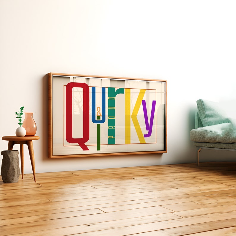 Quirky & Proud Typography print colorful poster printable wall art modern home decor minimalist print trendy print aesthetic print quirky