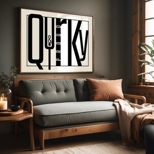 Quirky & Proud Typography print black and white poster printable wall art modern home decor minimalist print trendy print aesthetic posters zdjęcie 10