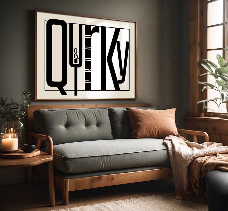 Quirky & Proud Typography print black and white poster printable wall art modern home decor minimalist print trendy print aesthetic posters zdjęcie 10