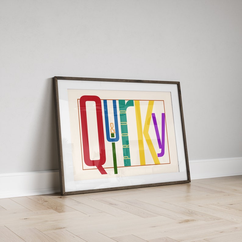 Quirky & Proud Typography print colorful poster printable wall art modern home decor minimalist print trendy print aesthetic print quirky
