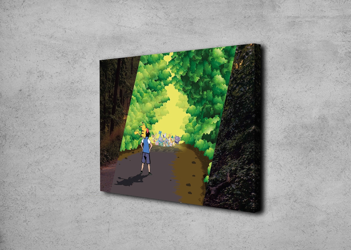 Pokemons Canvas Pokemon Poster Ash and Pokemons Wall Art Etsy