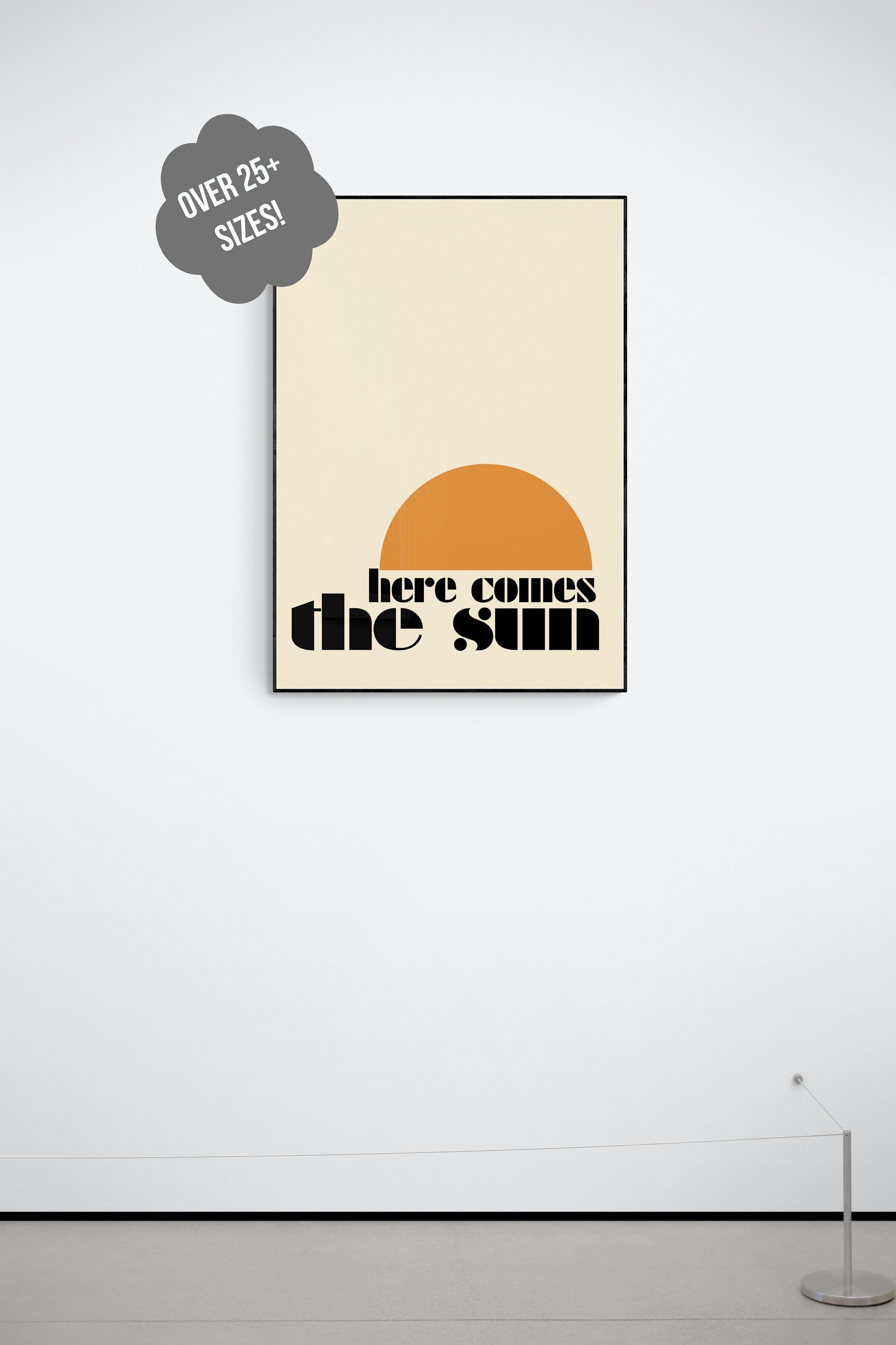 Sunrise Minimalist Print - 'Here Comes the Sun' - Warm Toned Wall Art for Cozy Home Decor -  DIGITAL FILE