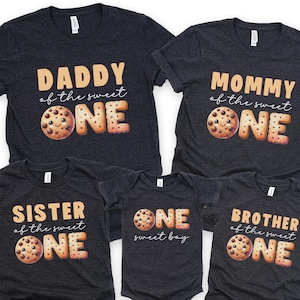 One Sweet Boy/Girl Cookie 1st Birthday Matching Shirts, Sweet One Family Matching First Birthday Tshirt, Cookie Theme Birthday Tees, 100912