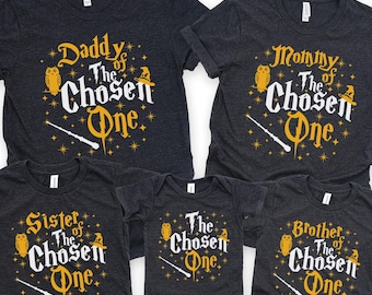 Custom The Chosen One Birthday Shirt, Custom Wizard Birthday Tee, Magic Birthday Tee, Matching Family The Chosen One, 100907