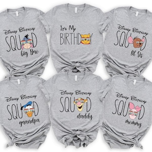 Personalized Disney Birthday Squad Shirt, Custom Disney Family Birthday Matching Tees, Family Matching Shirt, 100831