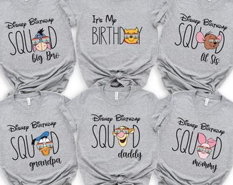 Personalized Disney Birthday Squad Shirt, Custom Disney Family Birthday Matching Tees, Family Matching Shirt, 100831