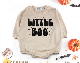 Little Boo Romper , Cute Retro Bodysuit , Halloween Natural Baby Sweater, Baby Gift , Baby Shower Gift , 2000222