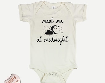 Meet Me At Midnight Baby Bodysuit, Announcement Baby Sweater, birthday gift idea for baby, Baby Shower, 2000750