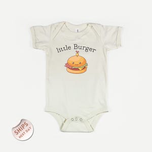 Little Burger Baby Bodysuit, Hamburger Baby Clothes, Cheeseburger Baby Outfit, Funny Foodie Baby shirt, Baby Shower Gift, 2000788