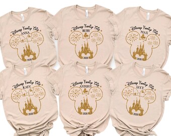 Custom Disney Family Vacation Shirts, Disney Trip matching Shirt, Disney Family 2026 Shirts, Personalized Disney Name Shirts, 400272