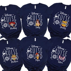 Disney Cruise Squad 2025 Shirt, 2025 Disney Character Cruise Family Matching Shirts, Adults Disney Cruise with Custom Names Shirts, 100906