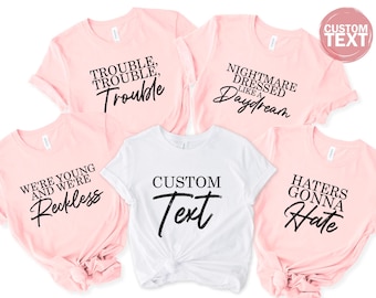 Personalised Bachelorette Party T-shirts, Custom Bridal Party Shirts, Personalised Matching Bachelorette Shirt, 100962