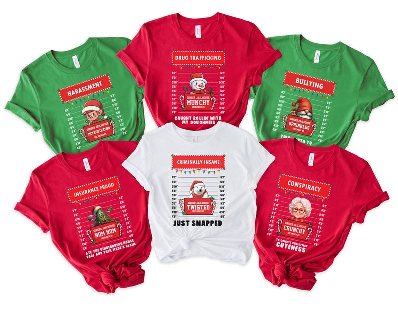 a group of five t - shirts with different types of shirts on them