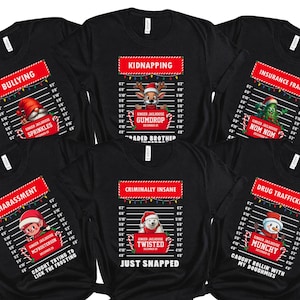 Funny Inmate Christmas Party Tees, Family Christmas Shirt, Group Matching Christmas outfits, funny christmas matching shirts, 400112